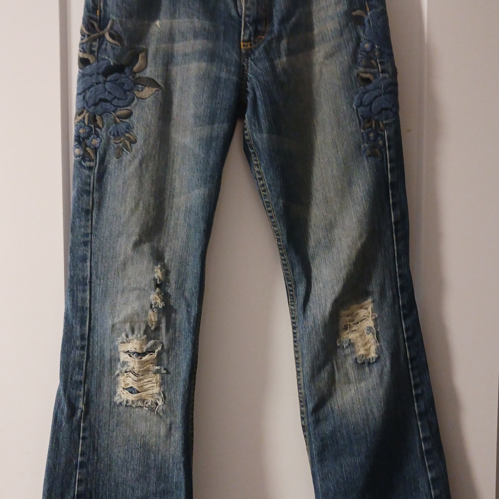 Esprit Blue Embroidered Boot Cut Jeans